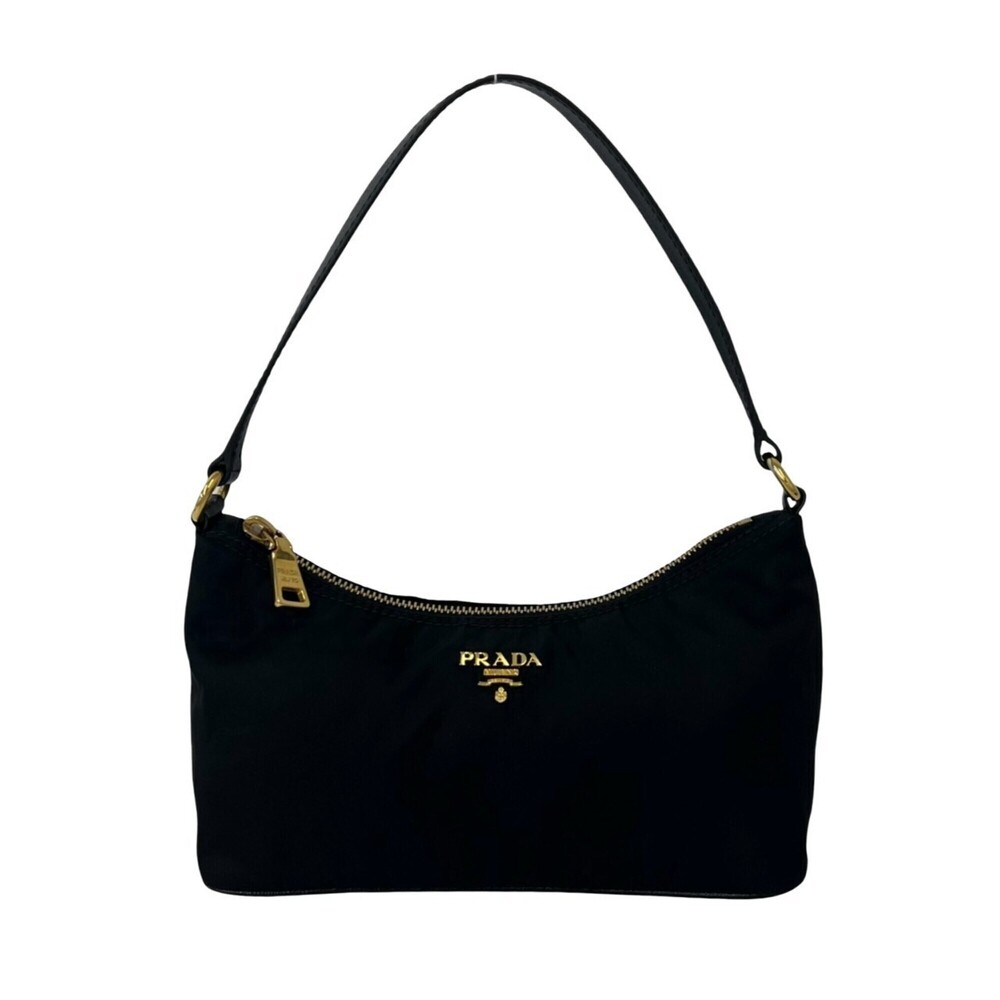 PRADA Mini Handbag/Pouch with Logo Hardware, Tessuto Nylon, Saffiano Leather,...